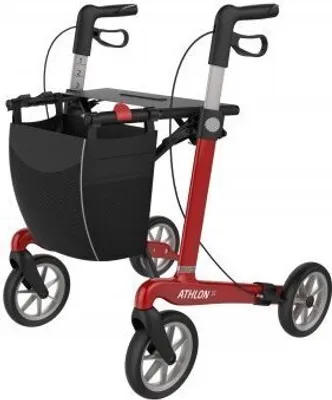 Produktbild von ATHLON SL Carbon Ultralight Rollator - 55 cm Rot Soft Wheels