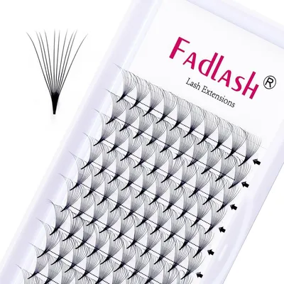Obrázok produktu pre Predĺženie rias technikou 10D, priemer 0,07 mm, tvar D, dĺžka 8 mm, čierna, objemové predĺženia rias