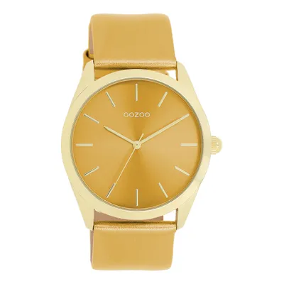 Produktbild von Oozoo Damen Lederarmband Uhr Timepieces gelb Analog Quarzuhr UOC11332