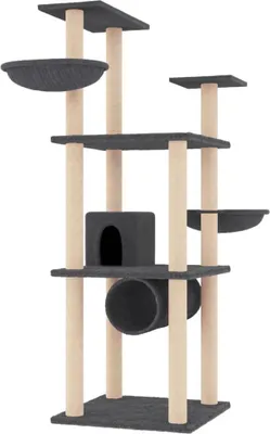 Obrázek produktu pro vidaXL Strom pro kočky se sisalovými škrabadly tmavě šedý 141 cm