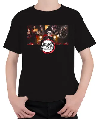 Obrázok produktu pre Demon Slayer Kimetsu no Yaiba Anime Muzan démon cosplay darček uni detské tričko, čierne, 128