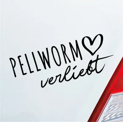 Produktbild von Auto Aufkleber Pellworm verliebt Herz Insel Nordsee Liebe Car 19x8 cm Schwarz Matt Sticker Heckscheibenaufkleber