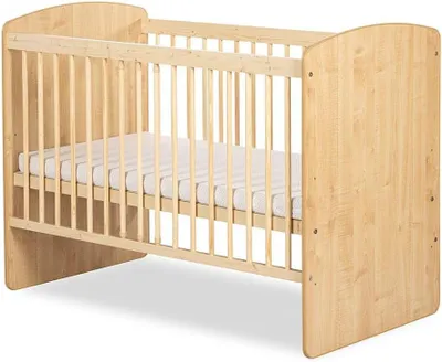 Produktbild von Babybett – Kinderbett – Wachstumsbett aus natürlichem Kiefernholz, 120x60 cm