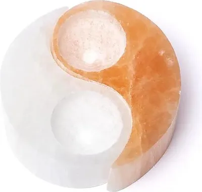 Produktbild von Selenit-Teelichthalter Yin & Yang – ±10 cm