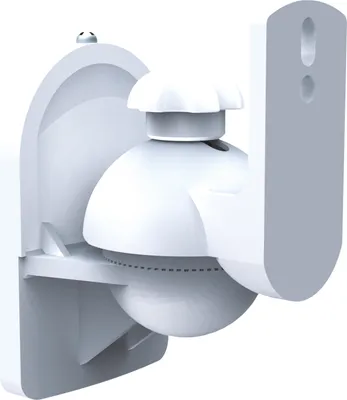 Immagine prodotto di PureMounts PM-SOUND-021 - Supporto universale inclinabile e orientabile per altoparlanti, distanza dalla parete 64 mm, portata 3,5 kg, colore: bianco, set da 2 pezzi