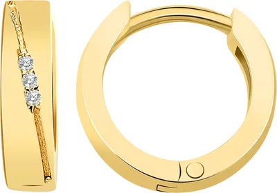Produktbild von 333/- Gold "Alvara"  Klapp-Creolen, Zirkoniabesatz, Gelbgold, 8 Karat