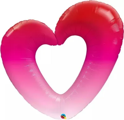 Obrázek produktu pro Balónek fóliový růžové Ombre srdce 107 cm
