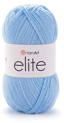 Produktbild von YarnArt Elite Acrylgarn 100g/300m Hellblau, weich & leicht für Decken und Amigurumi