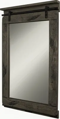 Immagine prodotto di MASSIVMOEBEL24 | specchio in legno di Mango 60x8x100 grigio scuro laccato RAILWAY