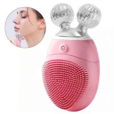 Produktbild von Elektrisches Gesichtsmassagegerät, wasserdichte Reinigungsbürste mit Vibrationsfunktion, 5 einstellbare Geschwindigkeiten, für Damen und Herren