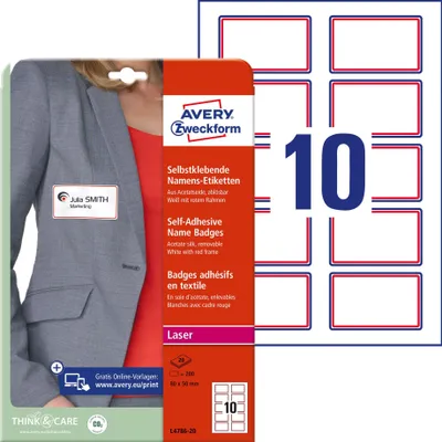 Obrázek produktu pro 200 štítků AVERY Zweckform L4786-20 bílé 80,0 x 50,0 mm