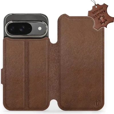 Image de Étui en cuir véritable pour Google Pixel 9, Mobiwear Leather, marron