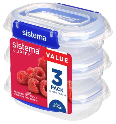 Produktbild von Sistema 881523, Container, Rechteckig, 0,18 l, Transparent, Neuseeland, 88 mm