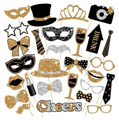 Produktbild von 30-teilige Fotobox Requisiten Party Dekoration Hochzeit Halloween Silvester