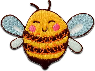 Obrázek produktu pro Mono-Quick bee childish animal - záplata, nažehlovací záplata, nášivka, nášivky, k nažehlení, velikost: 3,3 x 4,5 cm