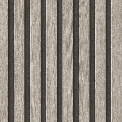 A close-up, repeating pattern of vertical wood-look panels with dark gray textured gaps between them.