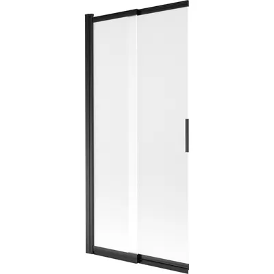 Zdjęcie produktu dla Mexen Fox parawan nawannowy 2-skrzydłowy przesuwny 85 x 150 cm, szron, czarny - 891-085-002-70-30