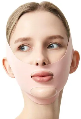 Image de Bande de lifting pour le visage en forme de V, rose, réutilisable