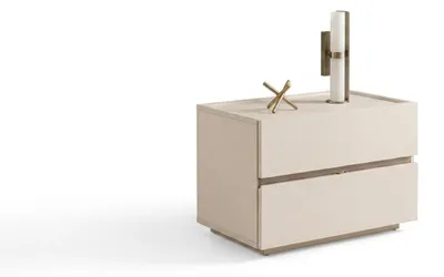 Obrázek produktu pro Noční stolek Moderní Béžová Elegantní Sada Nočních Stolků do Ložnice