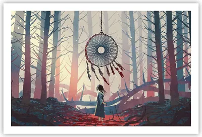 Produktbild von Poster - Poster ohne Rahmen - Märchen Fänger Träume - 91,5x61 cm - Wand Bild - Wanddeko - Wandbilder - Kunstposter - Wandposter - Bilder - Kunstdruck - Wanddekoration - Wandbild - P2XAA91x61-4789