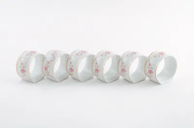 Zdjęcie produktu dla Obrączki na serwetki 6 szt, rozety, złota linia, Leander