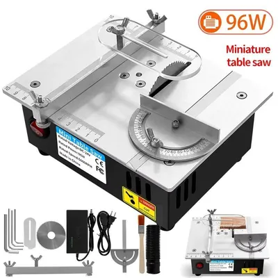 Obrázek produktu pro Mini stolní kotoučová pila - elektrická stolní pila - motor 96W - kotouč 63 mm - pro zpracování dřeva, plastu, plošných spojů - pro modelářství a DIY projekty