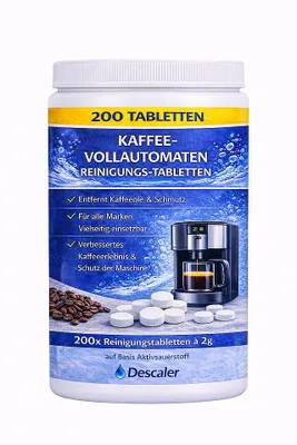 Produktbild von 200 Reinigungstabletten Kaffeevollautomaten Bosch Jura Melitta Siemens Dose