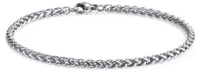 Imagen del producto de Cadena para hombre, acero inoxidable, 21 cm, cadena cubana delgada, accesorio de moda