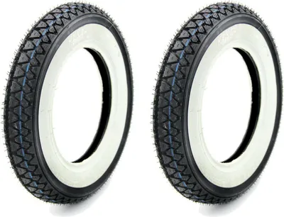 Produktbild von Reifen-Set aus 2 KENDA Weißwand Reifen 3,50 x 10 Zoll 51J 4PR Profil K333 für Roller