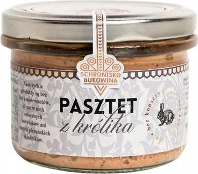 Zdjęcie produktu dla Pasztet z królika schronisko 180g - Schronisko Bukowina