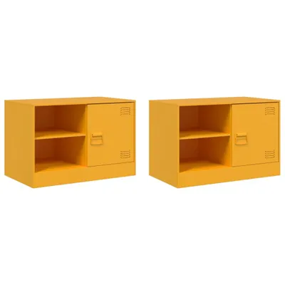 Produktbild von vidaXL TV-Schränke 2 Stk. Senfgelb 67x39x44 cm Stahl
