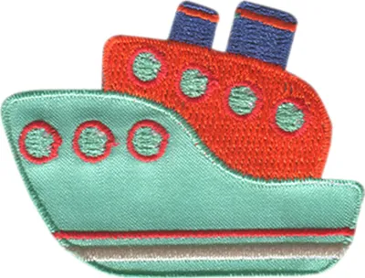 Produktbild von Schiff Boot Fahrzeug - Aufnäher, Bügelbild, Aufbügler, Applikationen, Patches, Flicken, Zum Aufbügeln, Größe: 6,1 x 4,8 cm