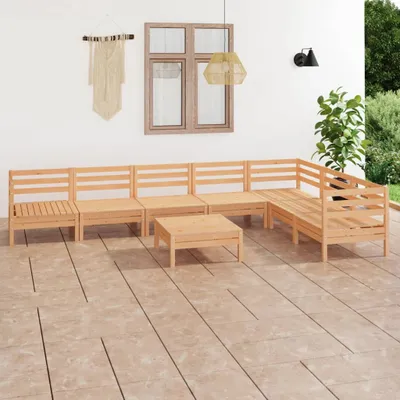 Produktbild von The Living Store 8-tlg. Garten-Lounge-Set Massivholz Kiefer