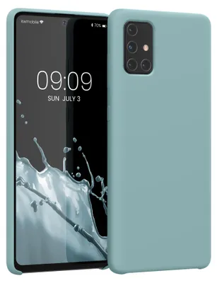 Produktbild von kwmobile Handyhülle für Samsung Galaxy A71 Hülle - Case Silikon - Kabelloses Laden - Schutzhülle Cover in Arctic Night