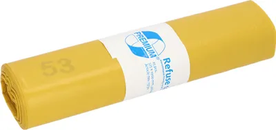 Produktbild von DEISS Premium 13730 - 575x1000 mm, LDPE, gelb, 70 Liter | Rolle (25 Stück)