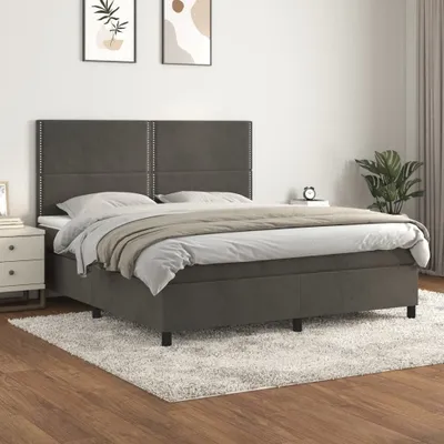 Produktbild von Maison Exclusive - Boxspringbett mit Matratze Dunkelgrau 160x200 cm Samt