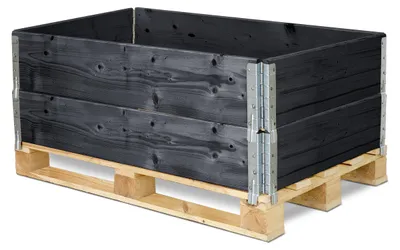 Image de Garronda 2 pièces rehausse en bois pour palette caisse de rangement en bois rehausse de palette caisse en bois Antracite