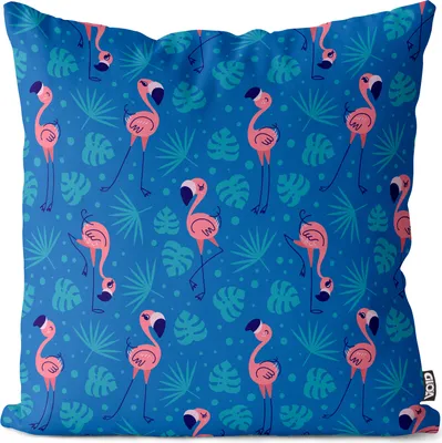 Produktbild von VOID Flamingo Palmen blau Kissenbezug Kissenhülle Sofakissen Kissen Deko Outdoor-Kissen Dekokissen