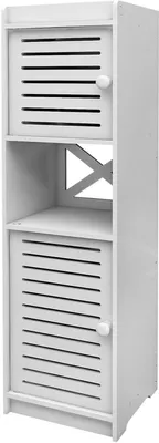 Image de Armoire de salle de bain - Armoire haute et étroite - Rangement pour salle de bain - Conception économe en espace - 22x20x75 cm - Blanc