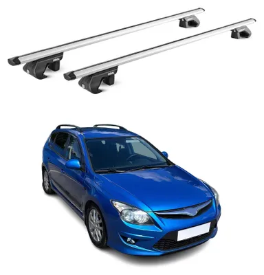 Obrázok produktu pre Strešný nosič Základný nosič pre Hyundai i30 Kombi 2007-2012 90 kg hliník strieborný 2 diely ABE, Obrázok generovaný UI