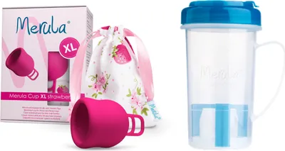 Produktbild von Merula - Menstruationstasse XL + Cupscup - 6 Farben