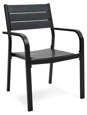 Produktbild von Gartenstuhl Stapelstuhl Metall schwarz für Terrasse und Outdoor