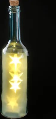 Produktbild von Blaufarbige Dekoflasche Flasche mit 4 LED
