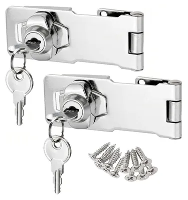 Immagine prodotto di Serratura per porta con chiavi, maniglia girevole a 90 gradi, colore argento, diametro 3 pollici, set da 2