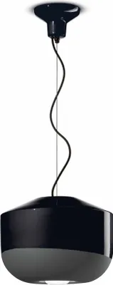 Produktbild von Hängelampe Keramik E27 Ø 35 cm rund H: max. 148 cm Schwarz Retro Keramikleuchte