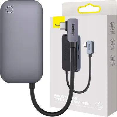 Image de Hub 6In1 Baseus Padjoy Series Usb-C Do Usb 3.0 + Hdmi + Usb-C Pd + Jack 3.5Mm + Sd/Tf (Szary)