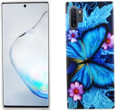Produktbild von Samsung Galaxy Note 10 Handy Hülle Schutz-Case Cover Bumper Schmetterling Blau