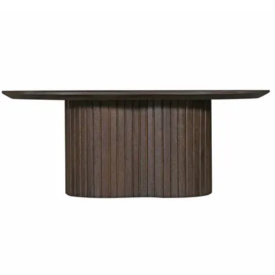 Produktbild von Couchtisch Oval - Dunkelbraun - Mangoholz - 90cm - Couchtisch Ava - Giga Meubel