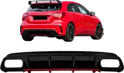 Produktbild von Stoßstangen Diffusor für Mercedes A-Klasse W176 MOPF 2015-2018 A45 Look Rote Edition