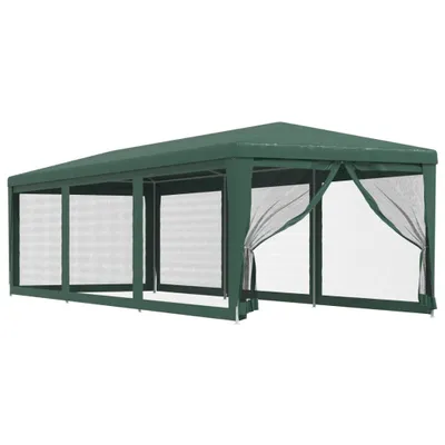 Produktbild von vidaXL Partyzelt mit 8 Mesh-Seitenwänden Grün 3x9 m HDPE